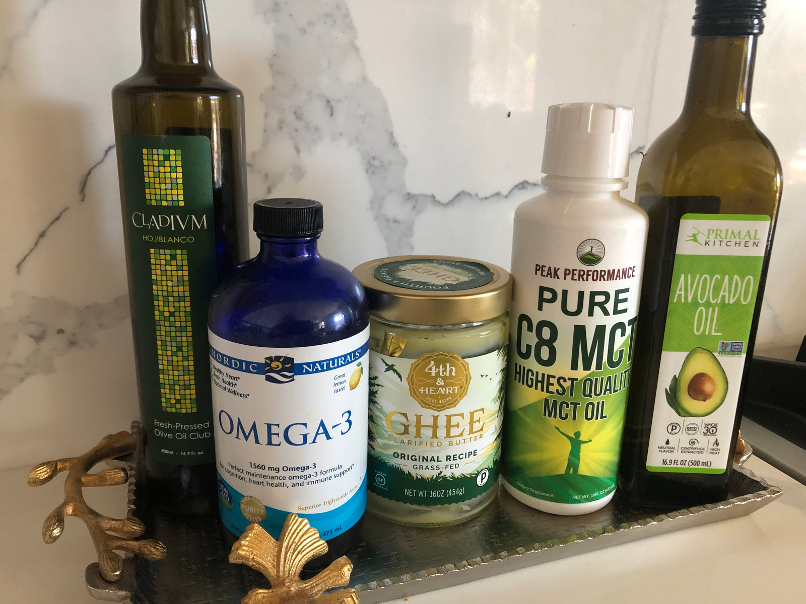 Bottles of Products That Are High In Fat