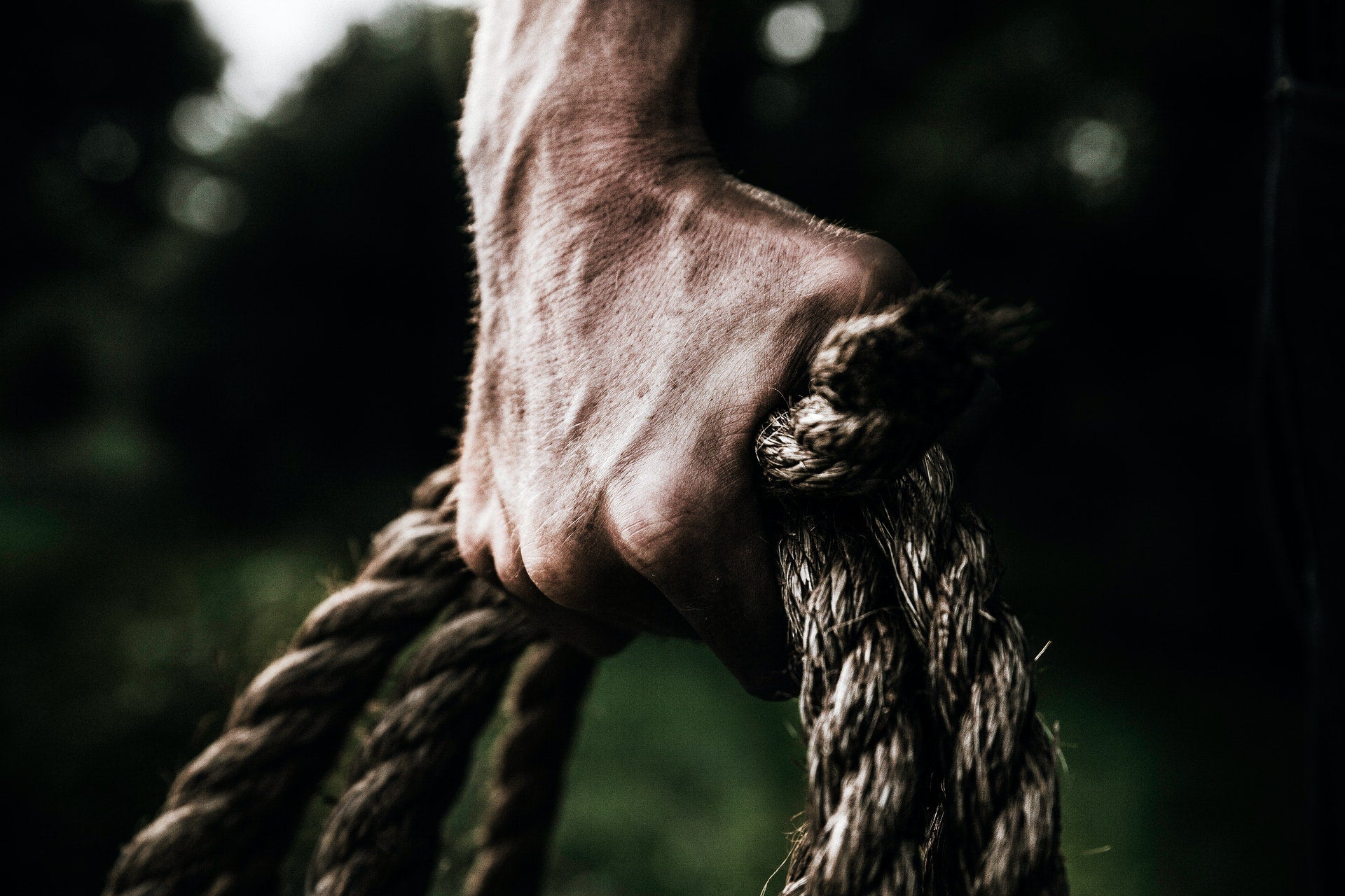A hand Griping Rope