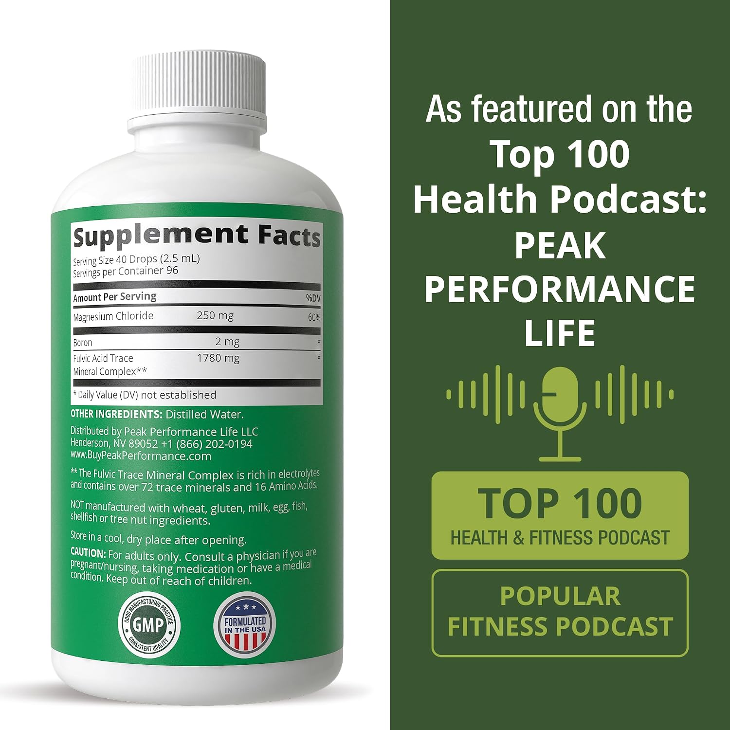 Ultra High Purity Trace Minerals Liquid Drops for Water. Ionic Plant Based Fulvic Trace Mineral Drop Supplement + Magnesium. Replenishes Natural Minerals, Electrolytes + Optimal pH Levels