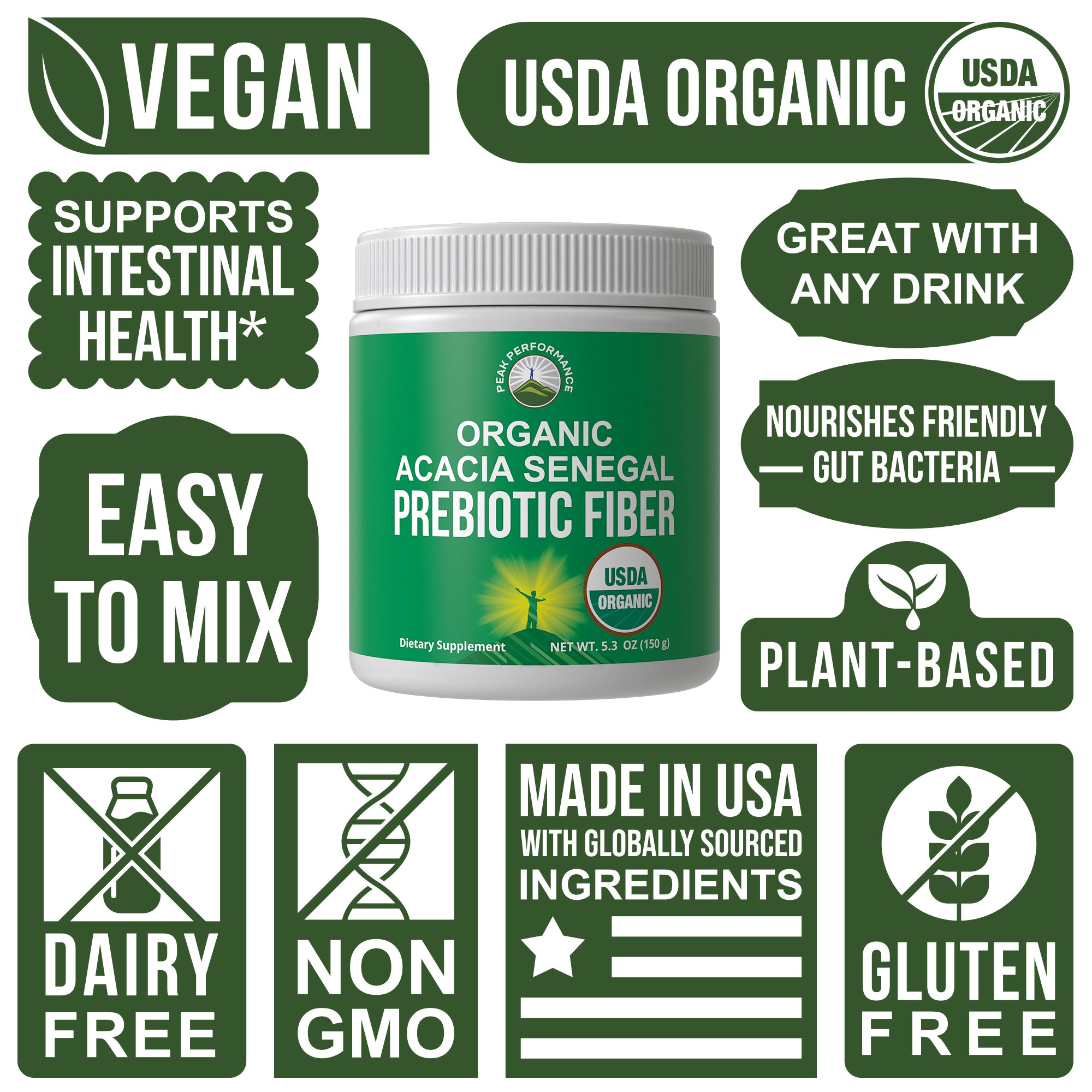 Organic Acacia Prebiotic Fiber Powder