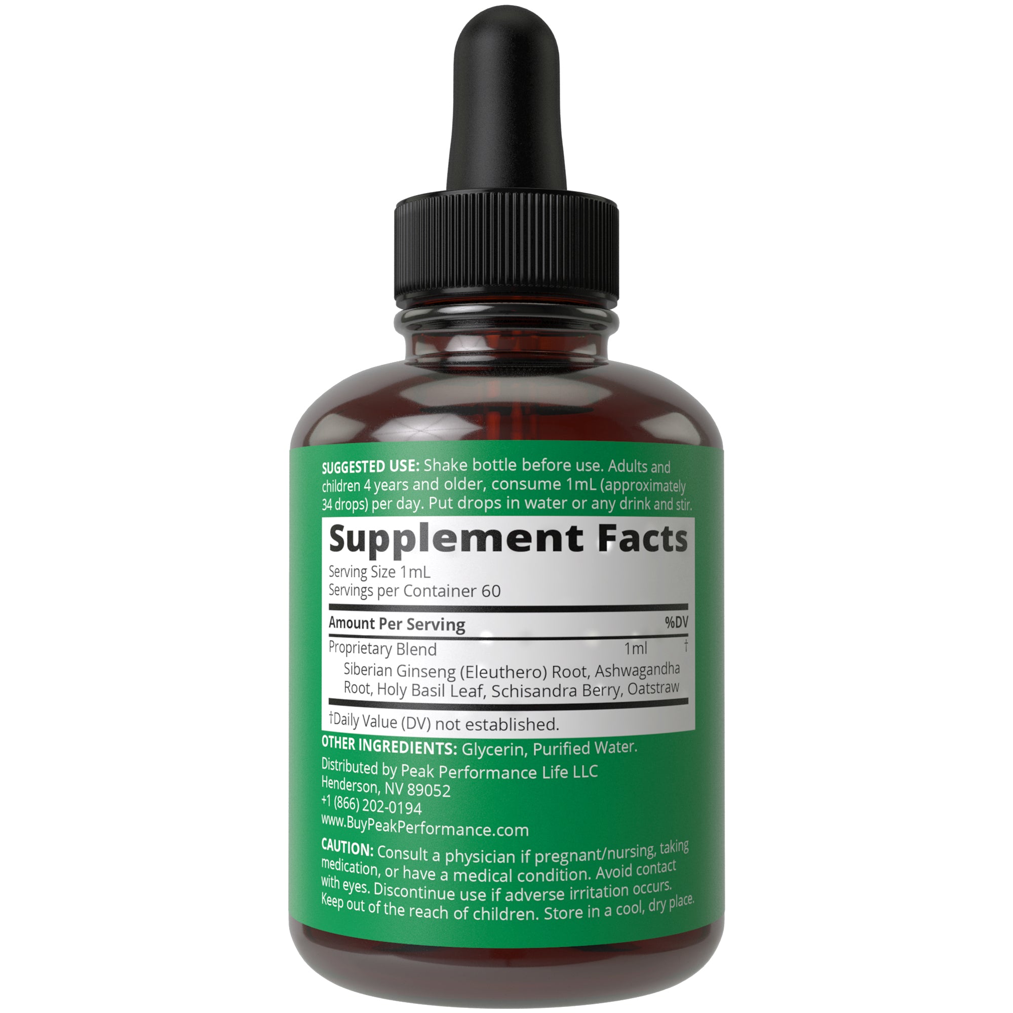 Adrenal Support Liquid Drops - Peak Performance