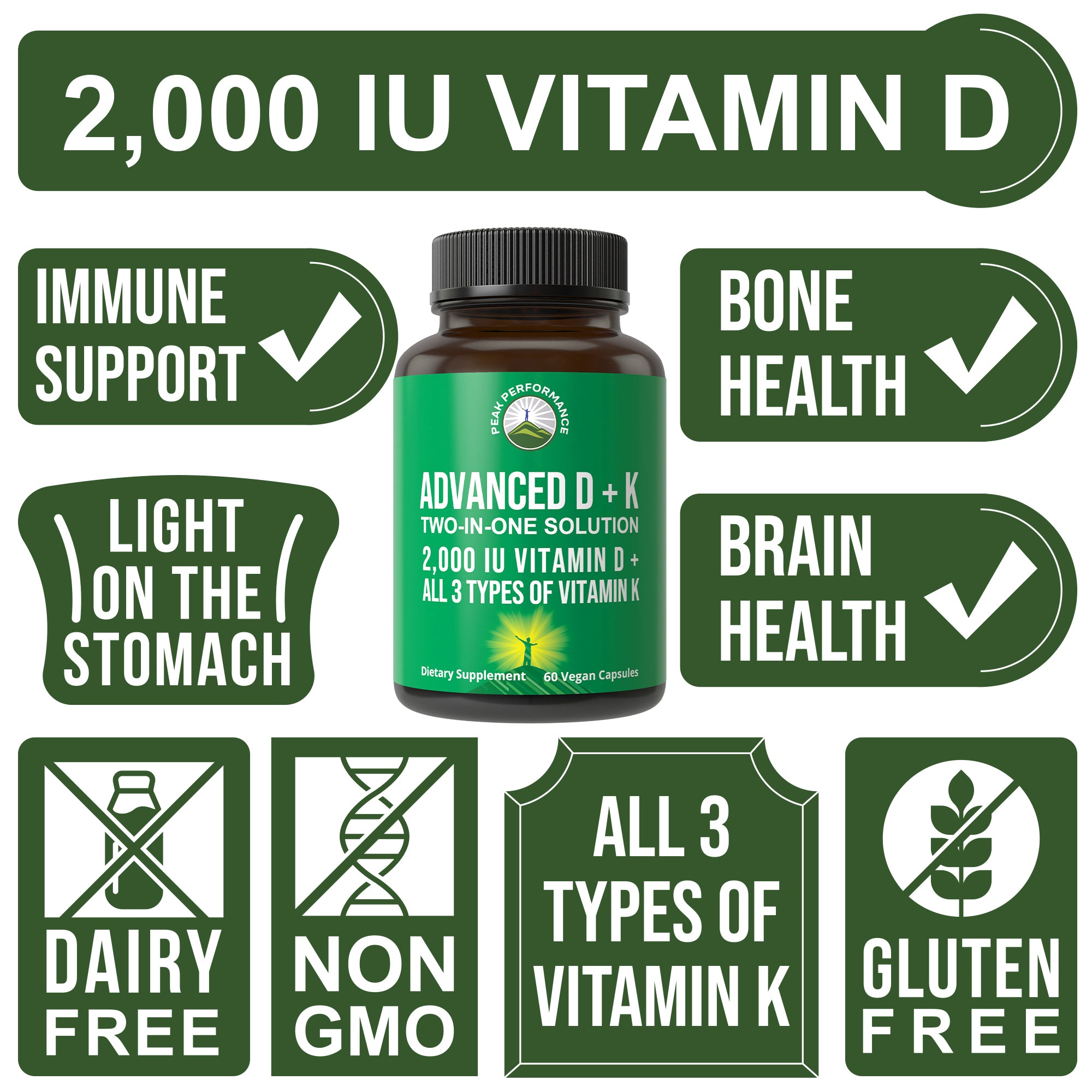 Advanced Vitamin D 2,000 IU + All 3 Types of Vitamin K