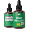 Ashwagandha Liquid Drops. USDA Organic Vegan Supplement. Extra Strength Ashwagandha Root Extract for Women, Men, Kids. with Adaptogens. Zero Sugar, Organic, Gluten Free Tincture Supplements.