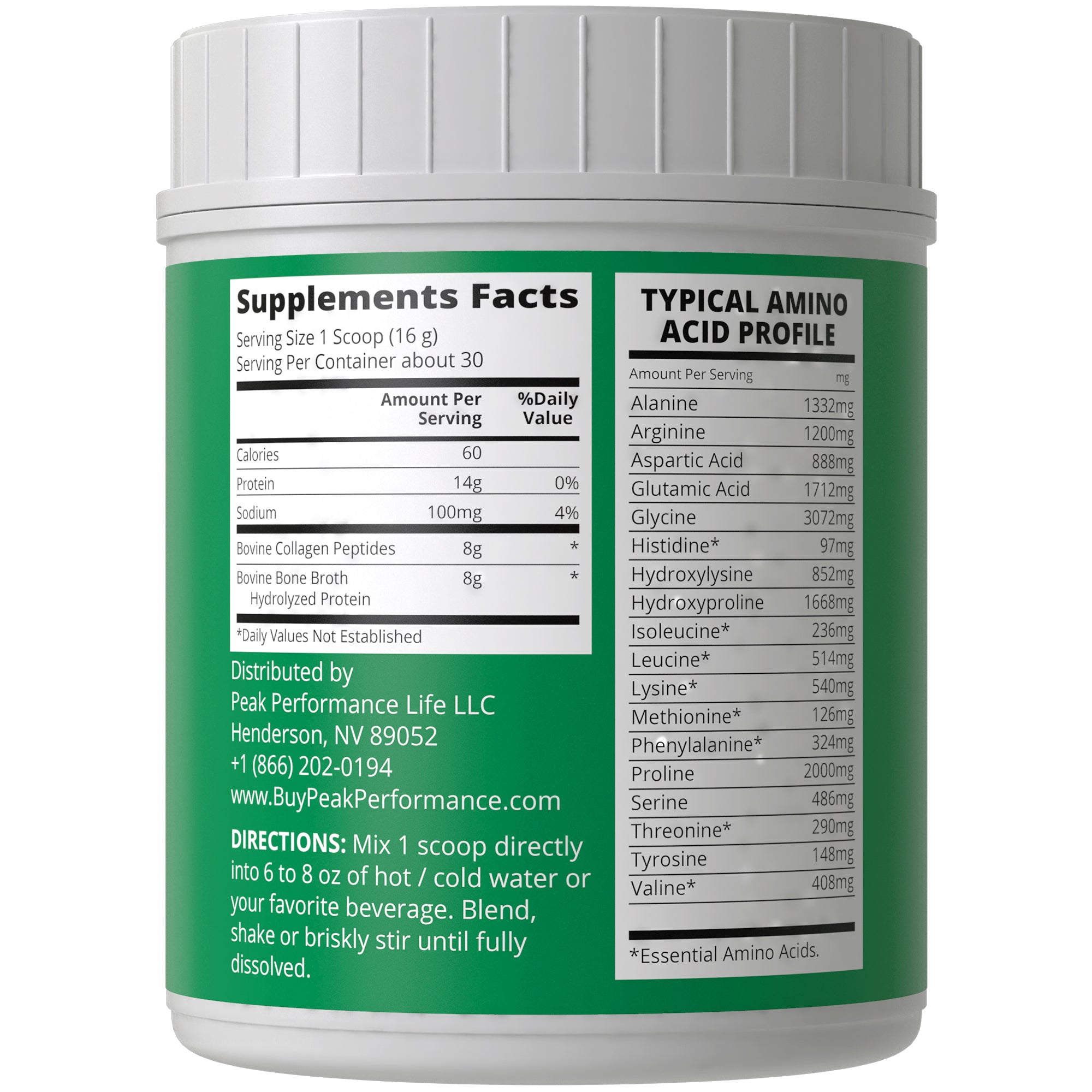 Hydrolyzed Grass-Fed Bone Broth + Collagen Protein Peptides Powder