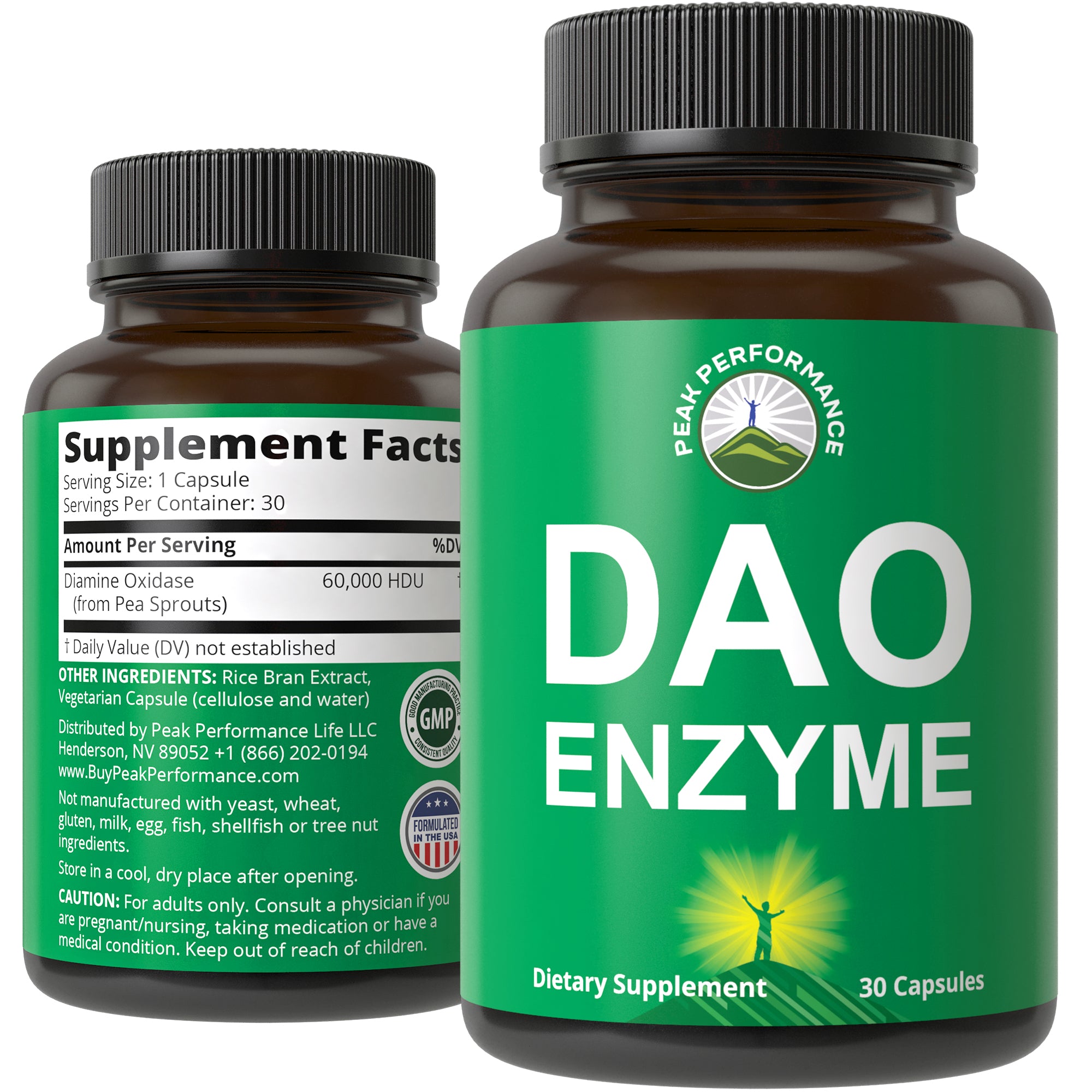 DAO Enzyme Histamine Support 60,000 HDU Diamine Oxidase From Pea Sprouts