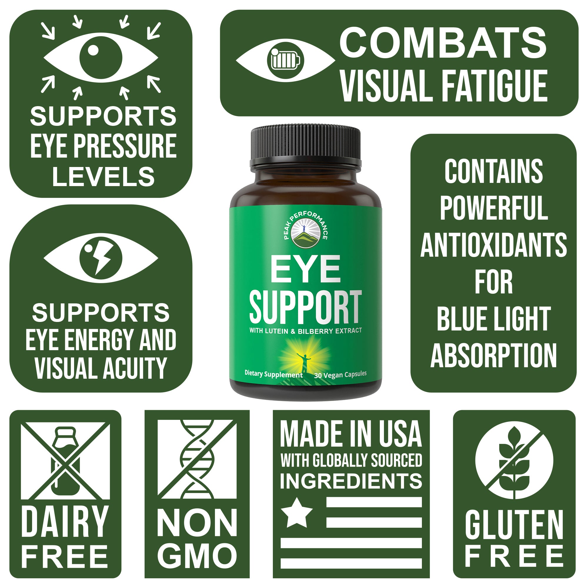 Eye Support Vitamins with Lutein and Bilberry Extract