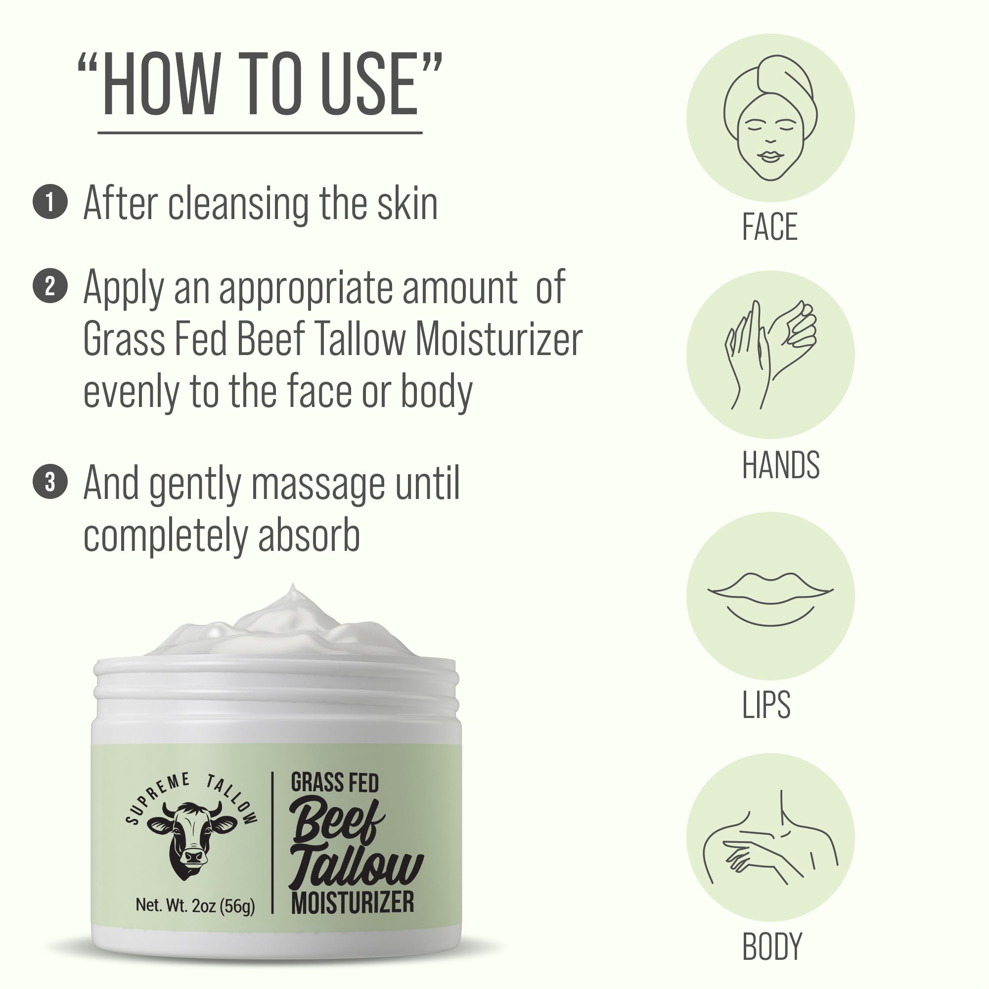 Grass Fed Beef Tallow Moisturizer