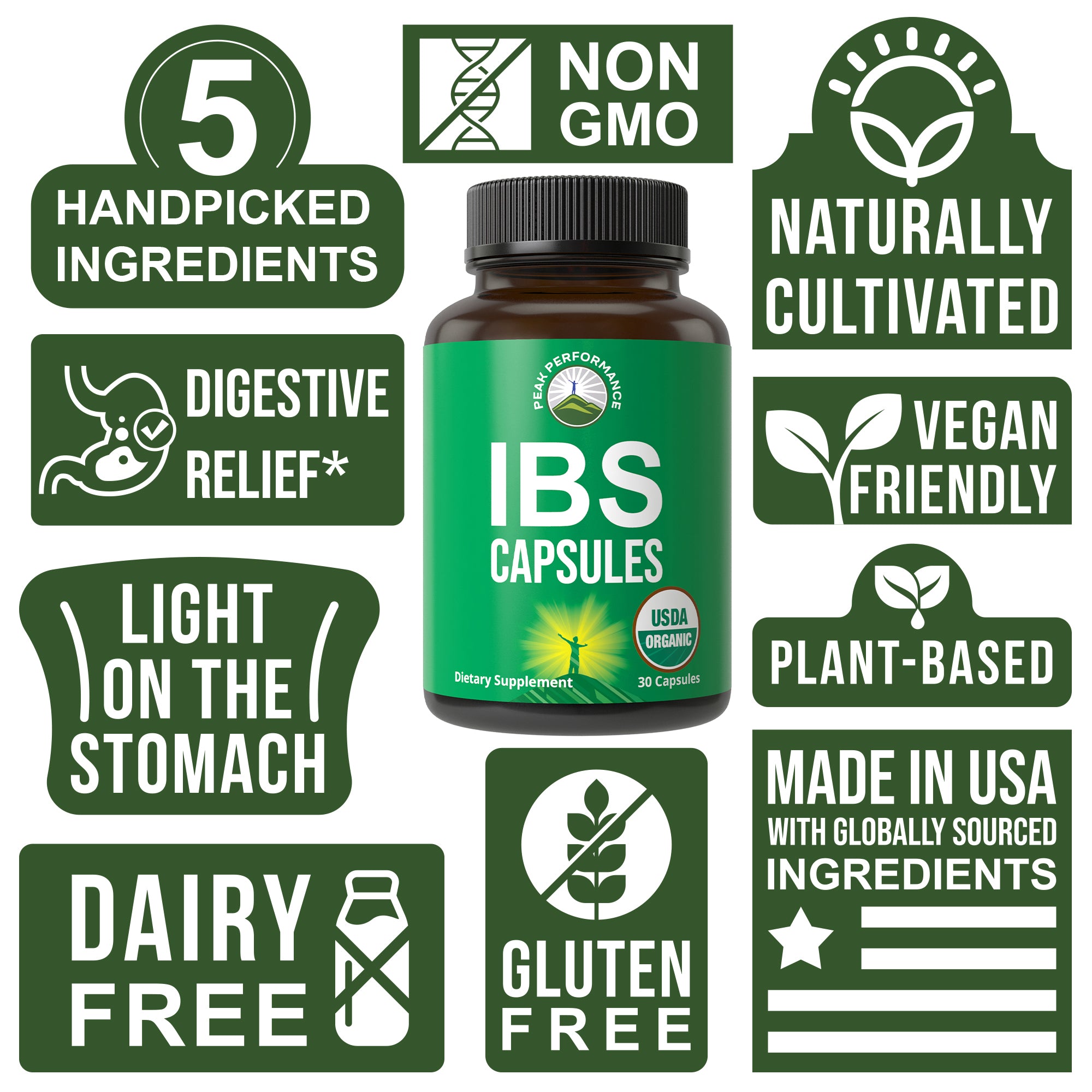 Organic IBS Relief Capsules (Irritable Bowel Support)