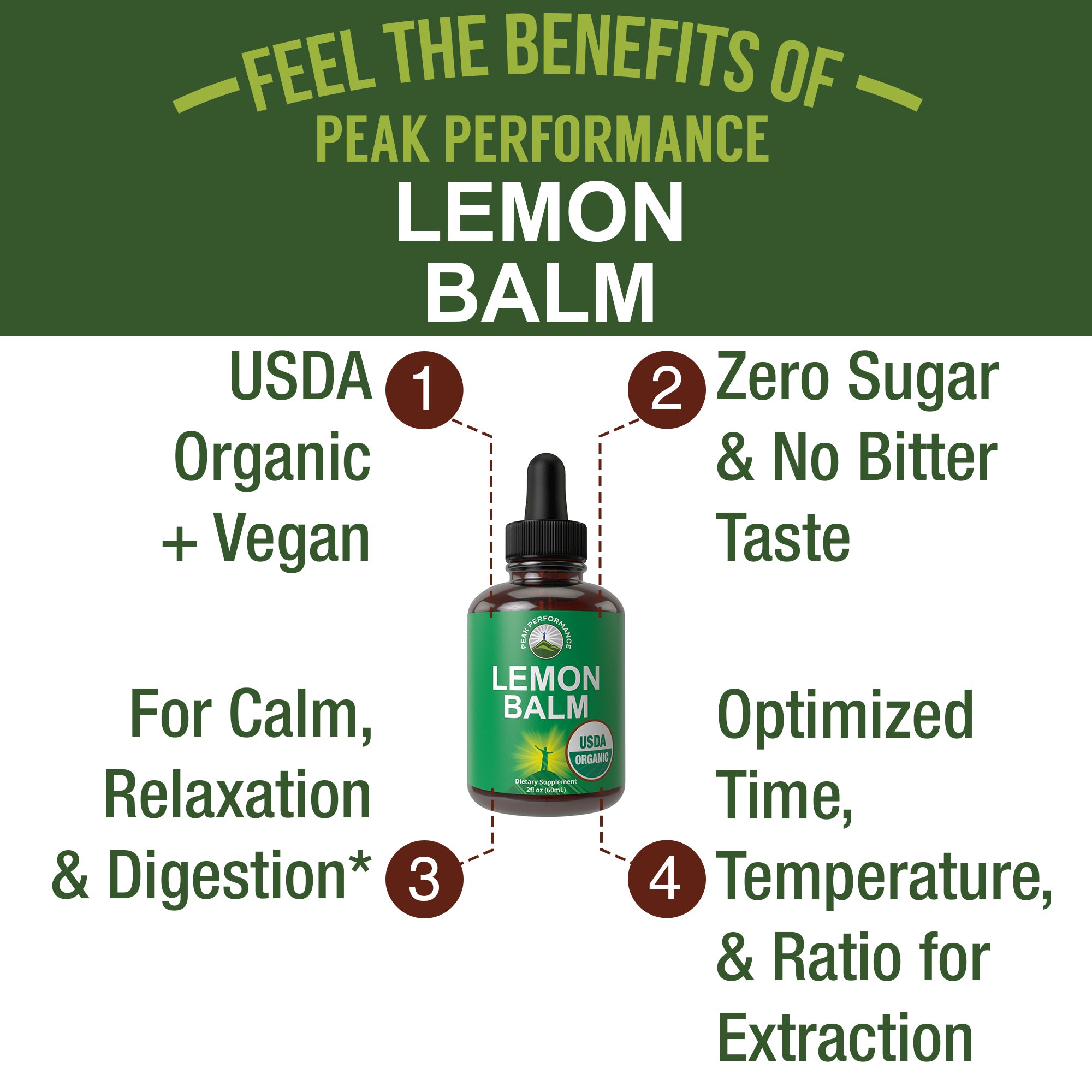 USDA Organic Liquid Lemon Balm Drops