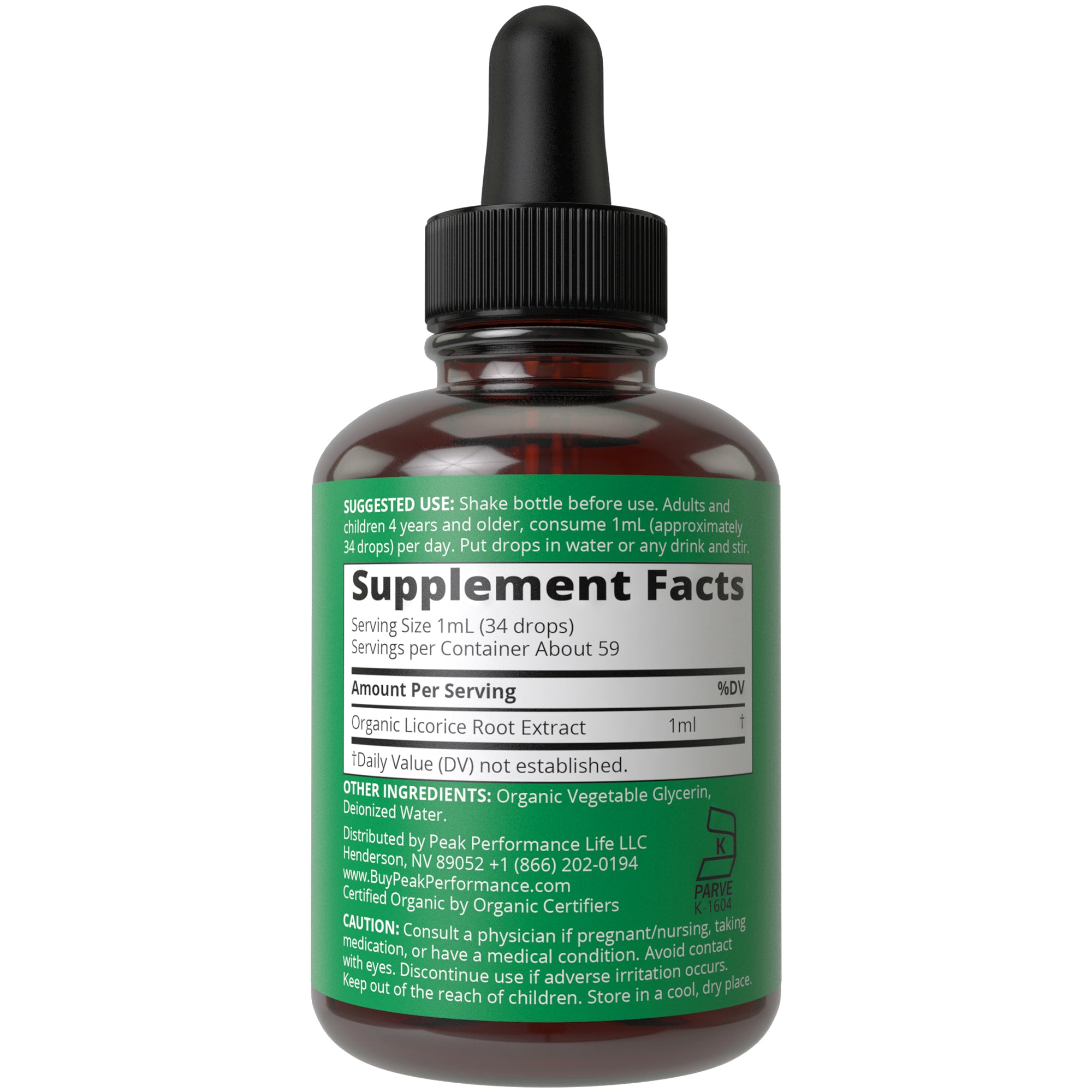 USDA Organic Liquid Licorice Root Drops