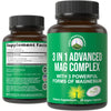 3 in 1 Advanced Magtein Magnesium Complex Capsules with Clinically Tested Magnesium L-Threonate, Glycinate & Taurinate. High Absorption & Bioavailability. Support Brain, Focus & Memory. 90 Vegan Pills