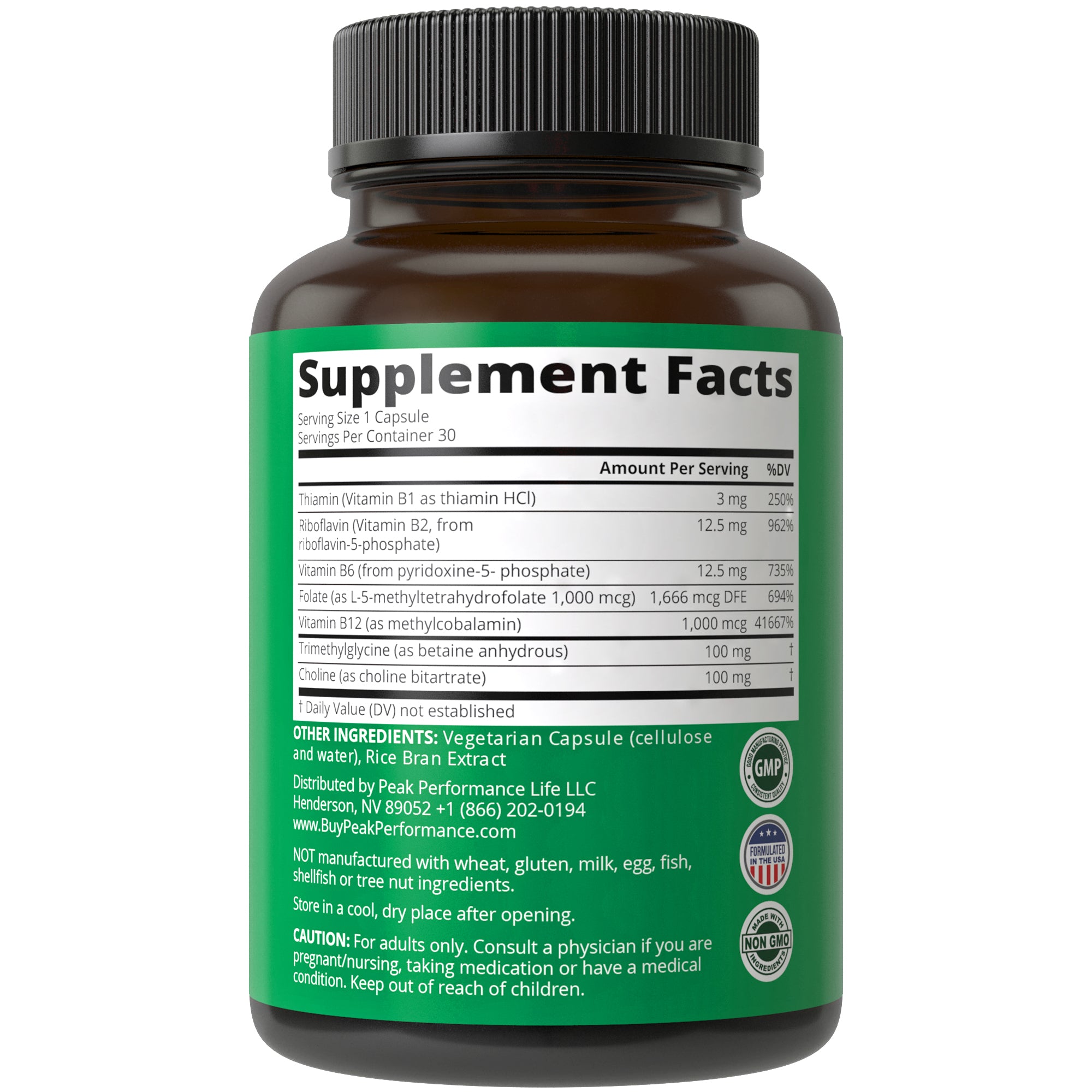 Methylated Multivitamin Methylated B Complex Capsules Peak Performance Methylated multivitamin methylated b complex capsules peak performance