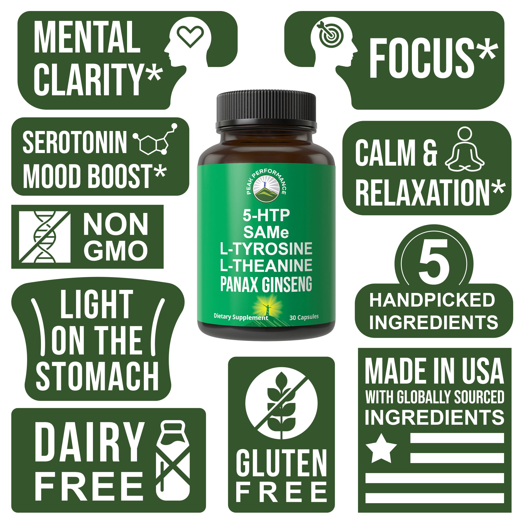 Mood Support Capsules With 5 Top Ingredients
