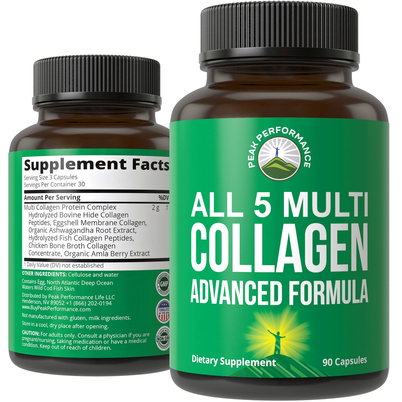 ALL 5 MULTI Collagen Capsules With All 5 Collagen Types I, II, III,V, X