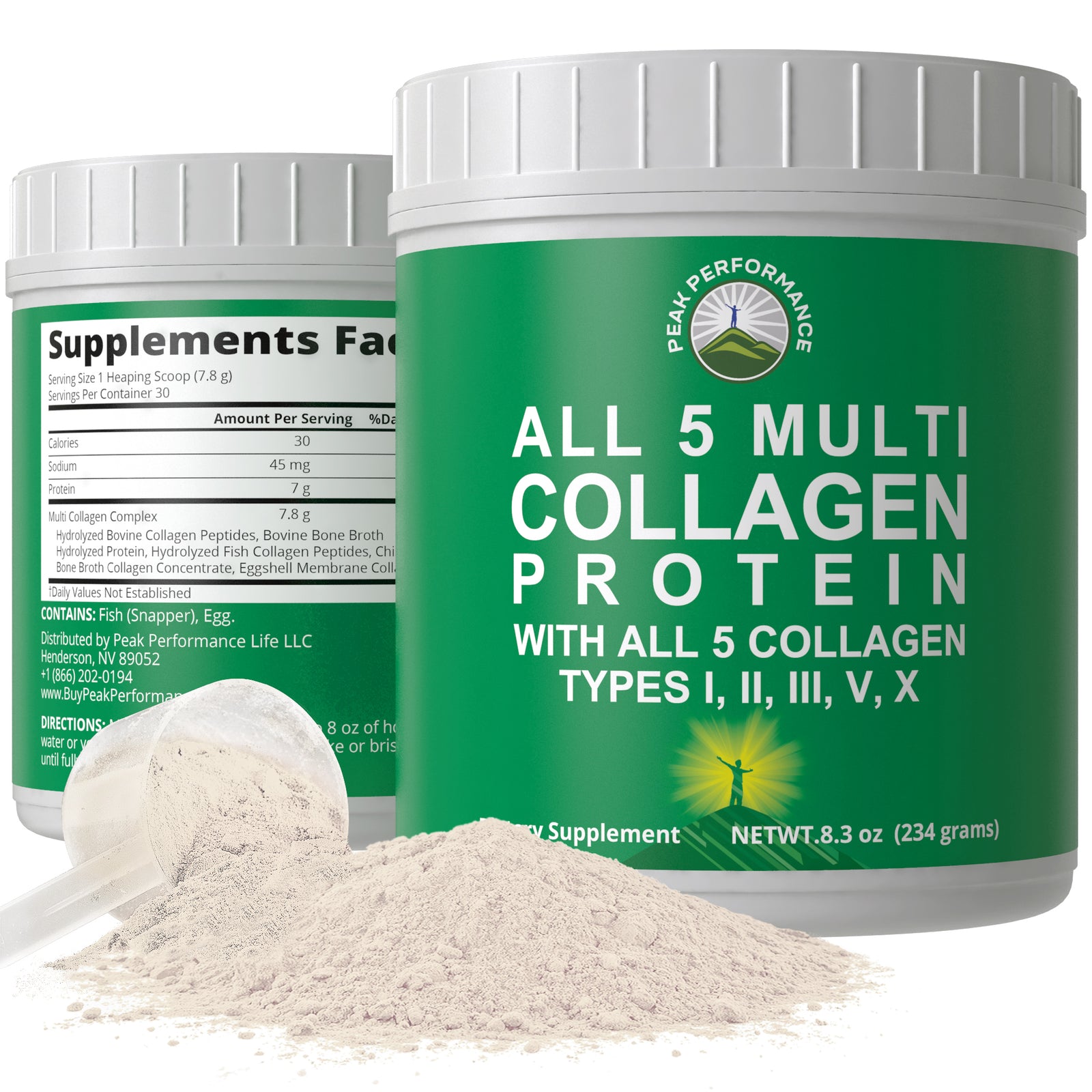 ALL 5 MULTI Collagen Protein Powder With Collagen I, II, III,V, X [Unflavored]