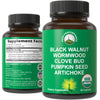 USDA Organic Wormwood, Black Walnut, Clove Detox & Cleanse Capsules