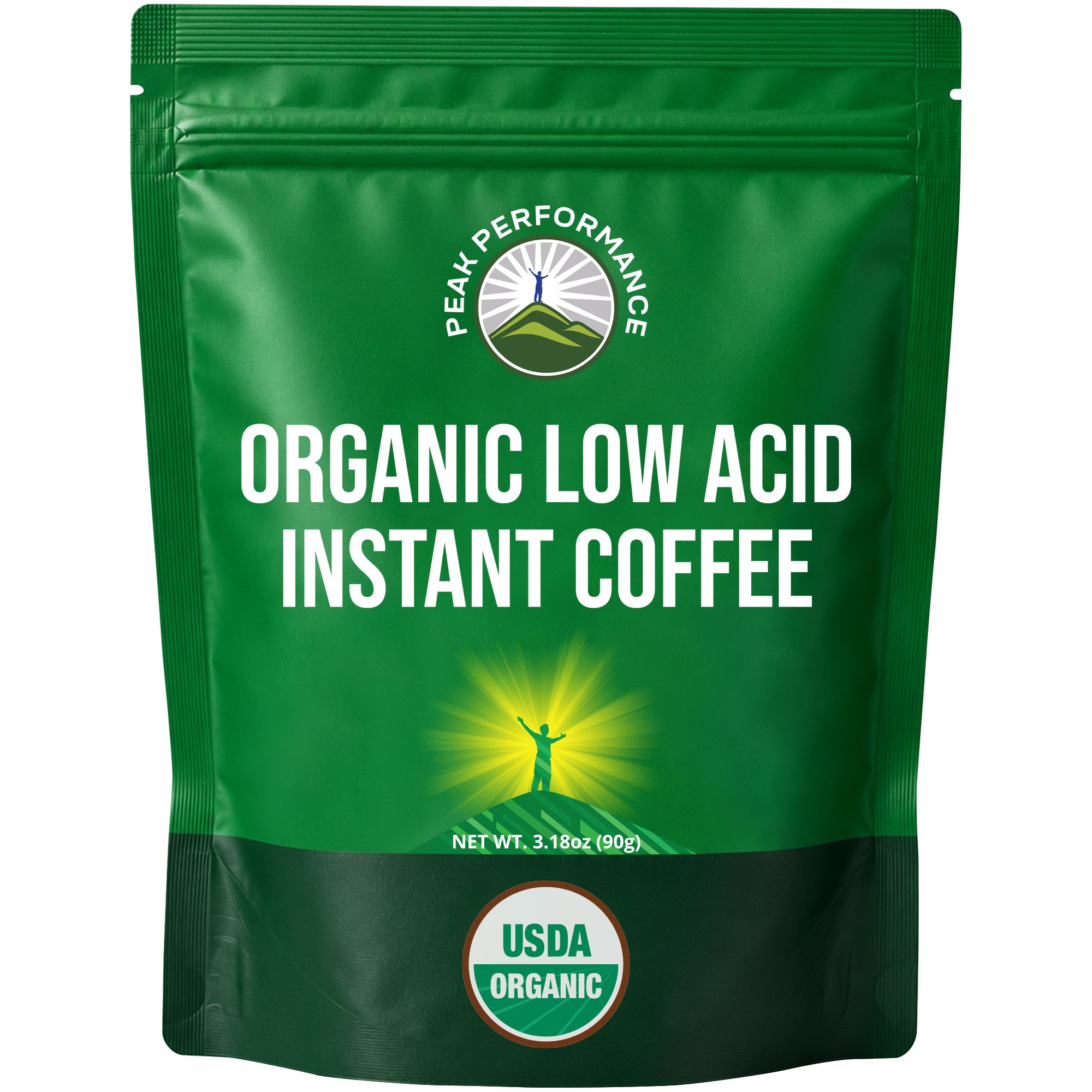 USDA Organic Instant Coffee. Low Acid, Gentle on Stomach, Smooth Taste | Gentle on Stomach without Jitters. Quick Dissolve Micro Ground, Fair Trade, Single Origin, Low Acid Instant Organic Coffee