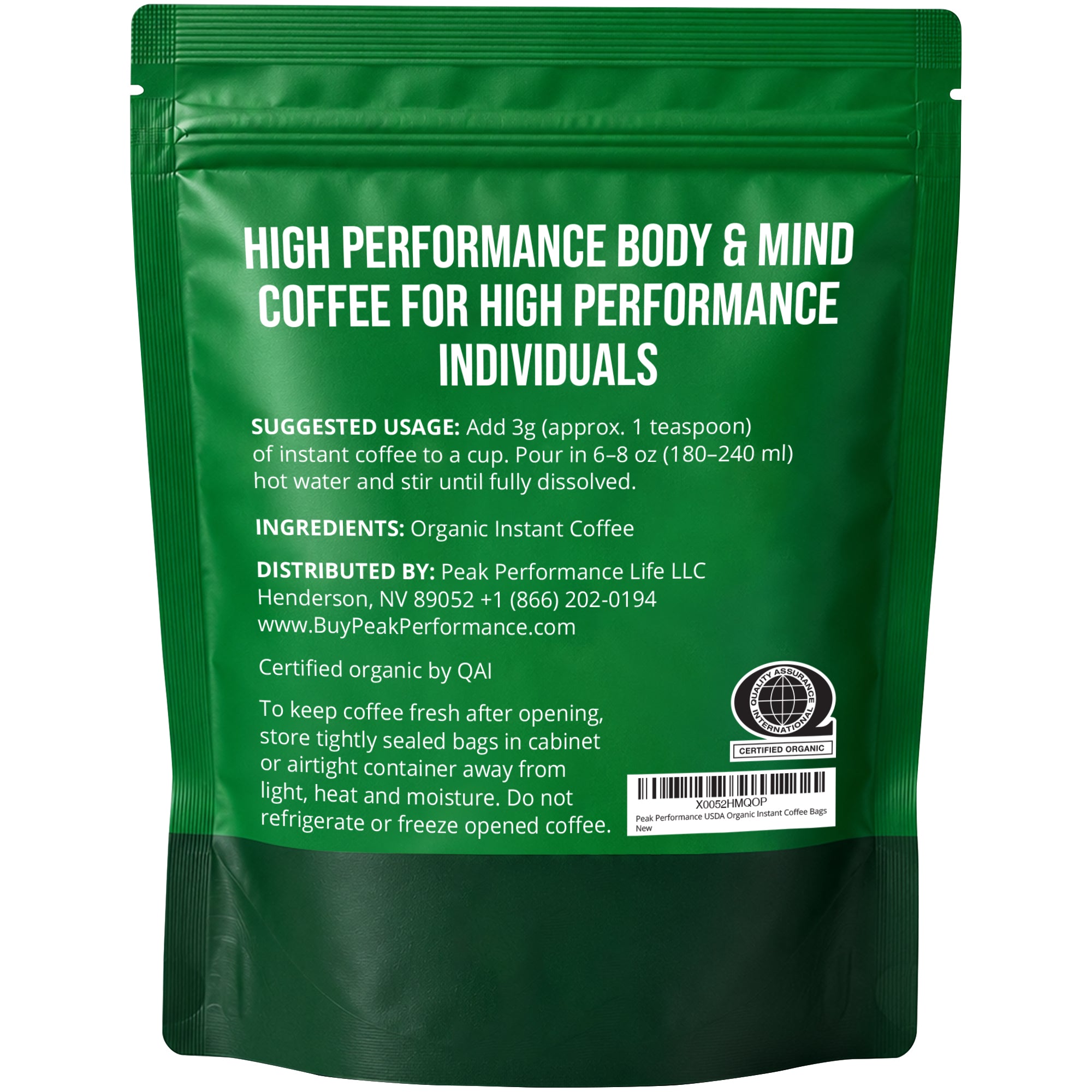 USDA Organic Instant Coffee. Low Acid, Gentle on Stomach, Smooth Taste | Gentle on Stomach without Jitters. Quick Dissolve Micro Ground, Fair Trade, Single Origin, Low Acid Instant Organic Coffee