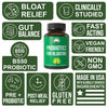Bloat and Gas Probiotic - Proven Relief with Clinically Studied Bacillus Subtilis BS50 + Prebiotic Fiber - Fast Acting Anti Bloating Pills Supplement - Debloating Capsules for Women and Men