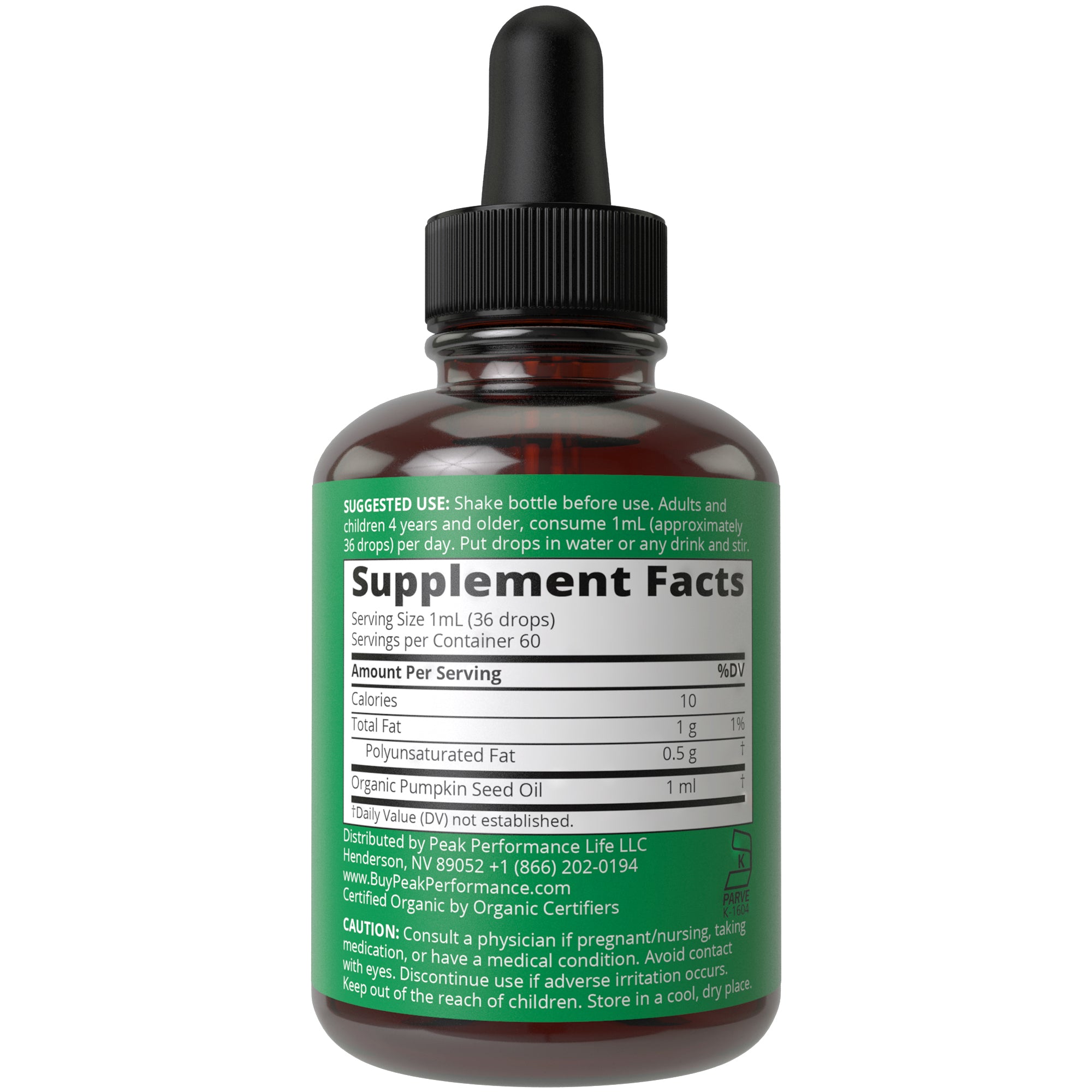 Pumpkin Seed Oil. USDA Organic Vegan Liquid Drops Extract for Women and Men. Supplement for Hair Growth, Skin Health, UT, Prostate Support. Zero Sugar, Gluten Free. Take Orally No Capsules