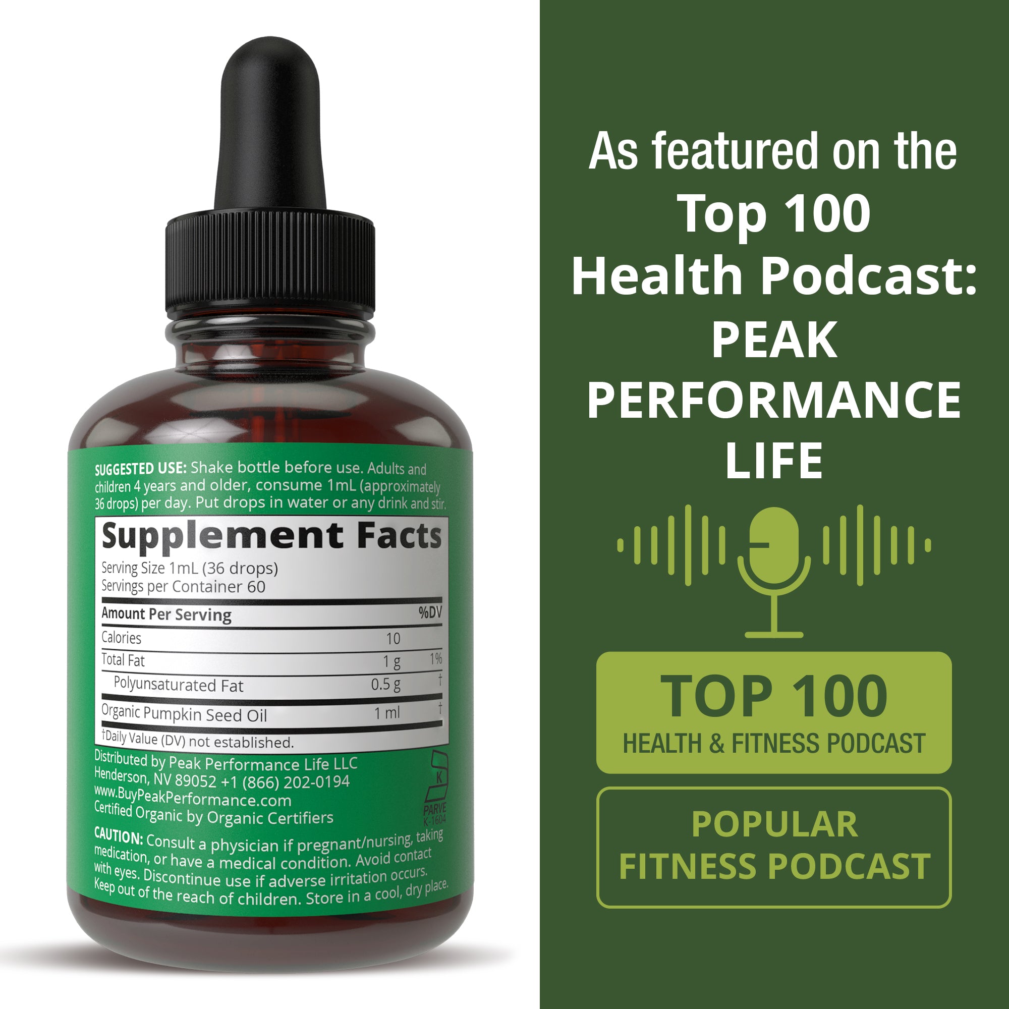 Pumpkin Seed Oil. USDA Organic Vegan Liquid Drops Extract for Women and Men. Supplement for Hair Growth, Skin Health, UT, Prostate Support. Zero Sugar, Gluten Free. Take Orally No Capsules