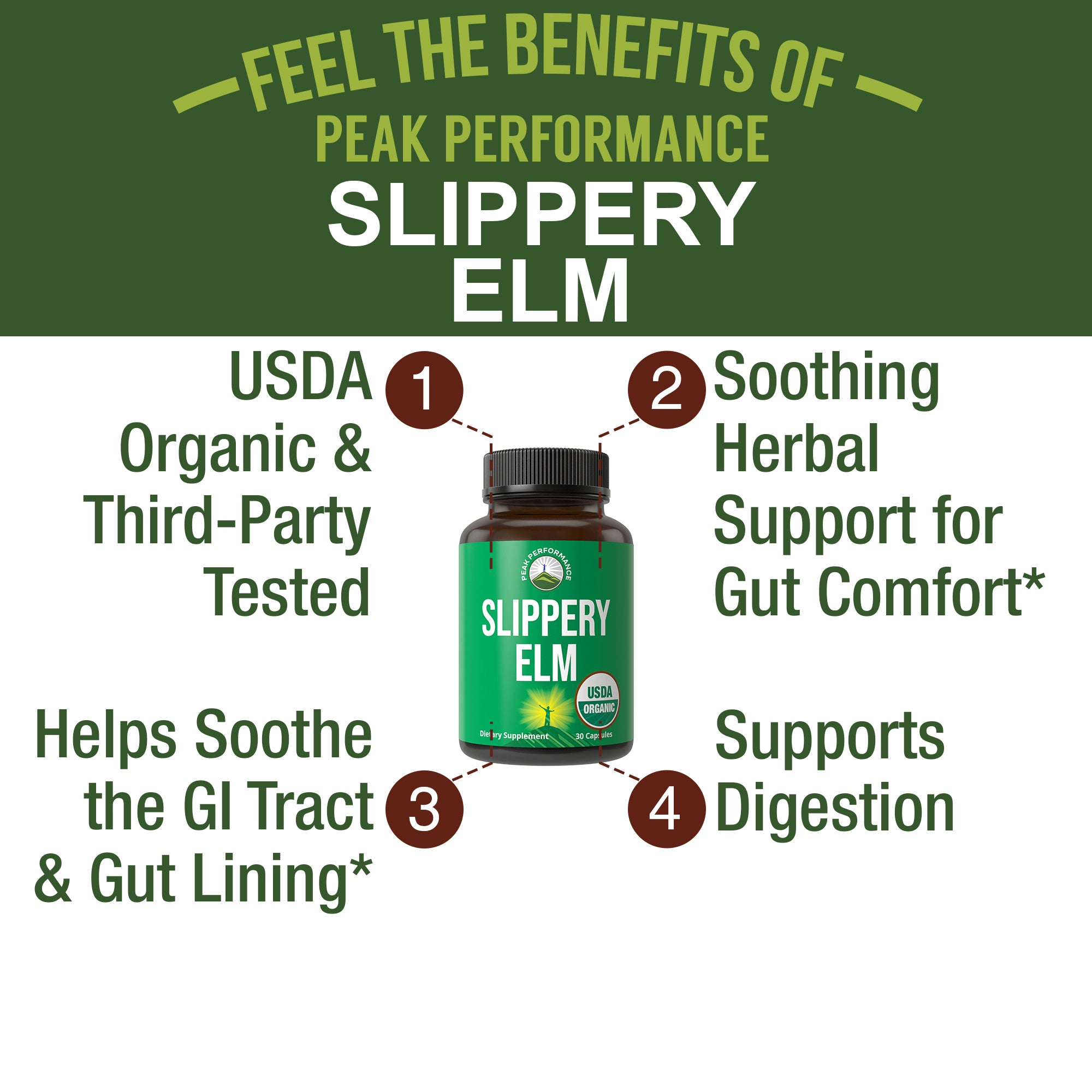 USDA Organic Slippery Elm Capsules
