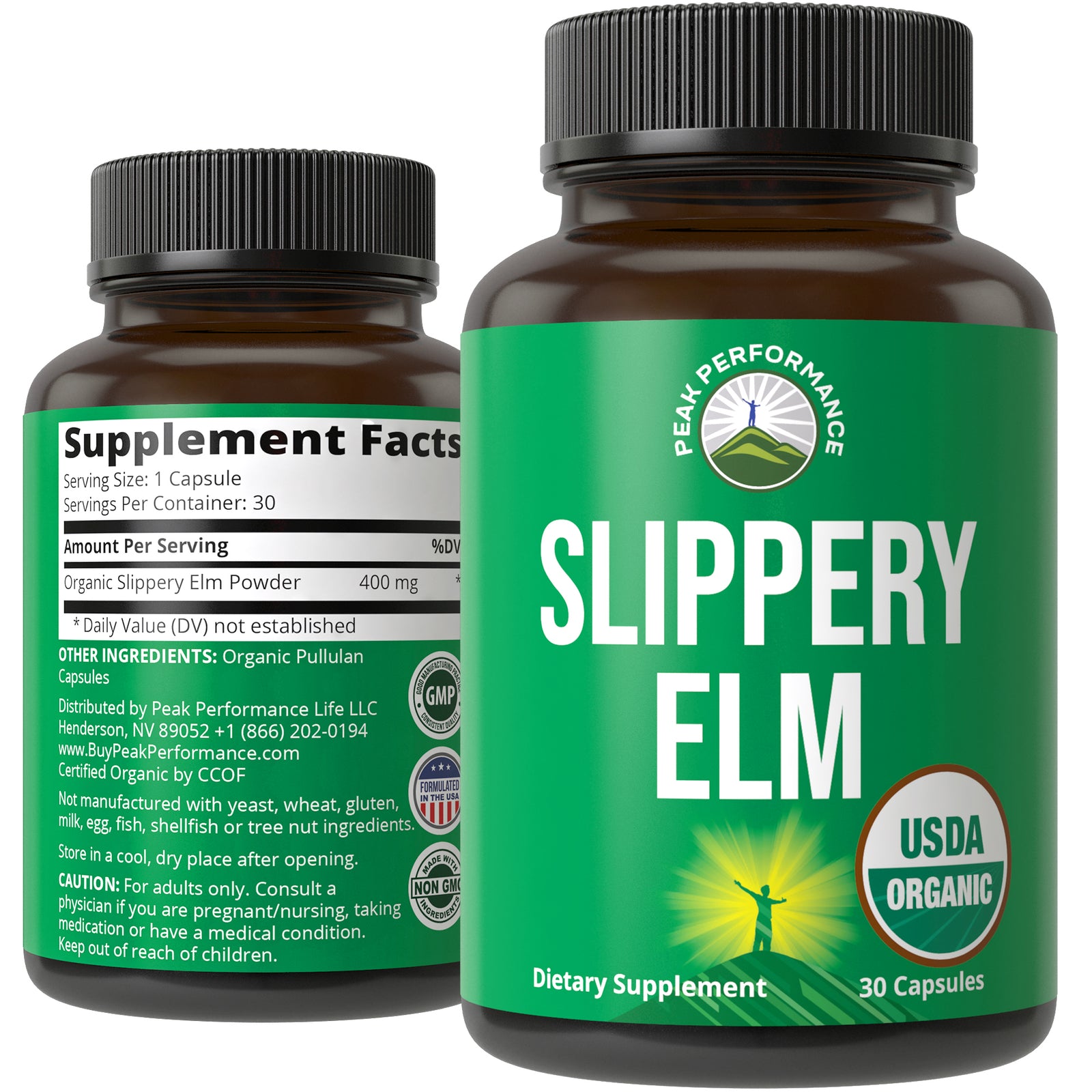 USDA Organic Slippery Elm Capsules