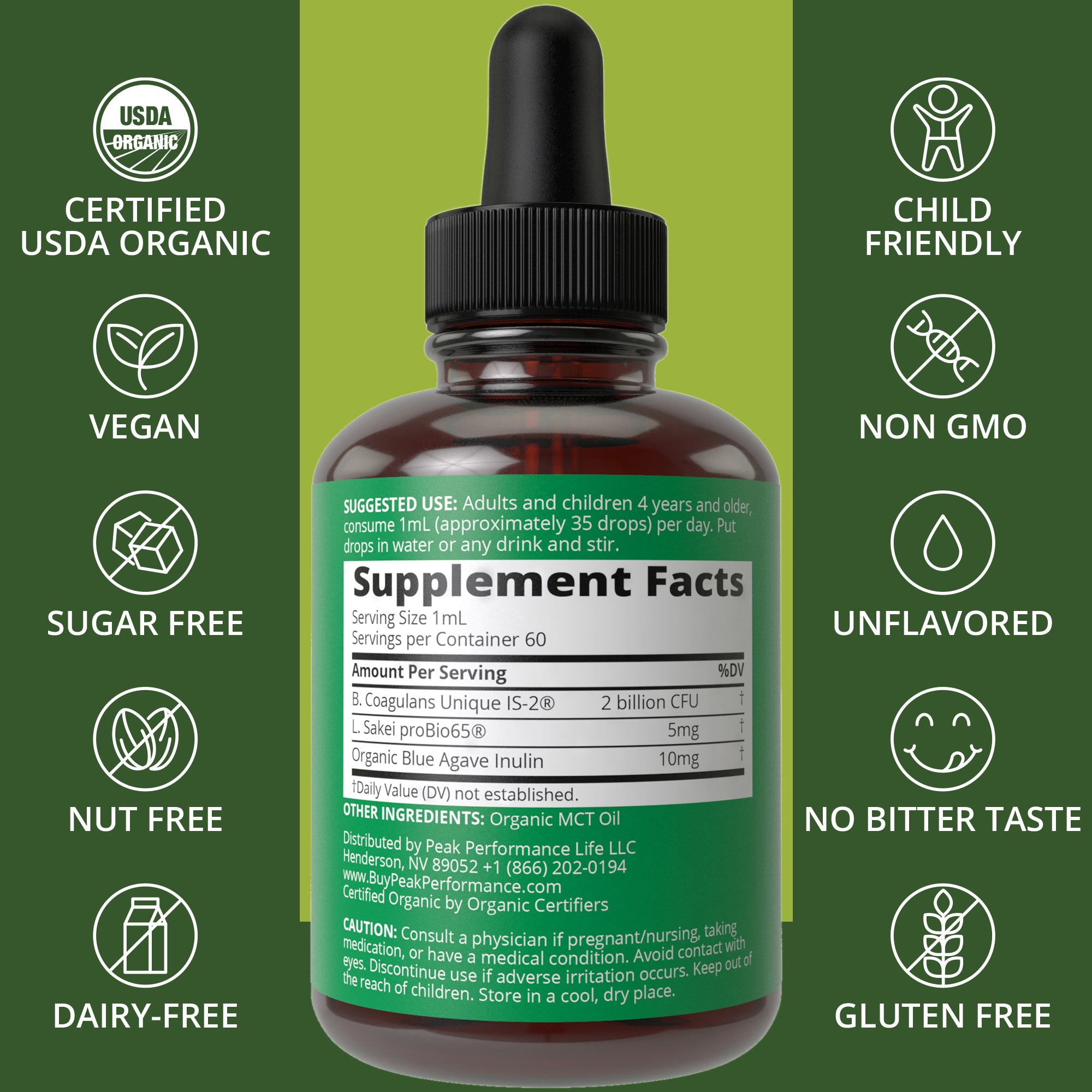 Synbiotic Liquid Drops  - Pre+Pro+Postbiotics 3-in-1 Support