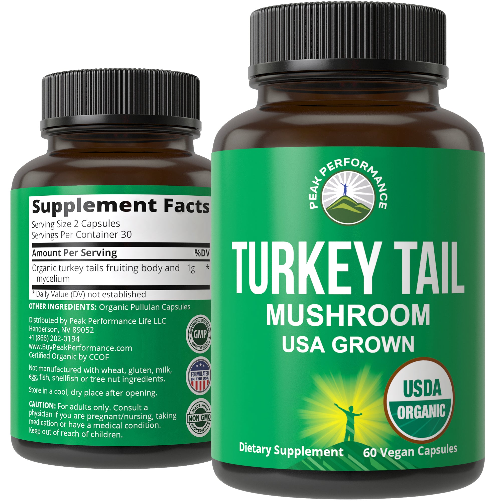 Organic Turkey Tail Mushroom Capsules (USA Grown)