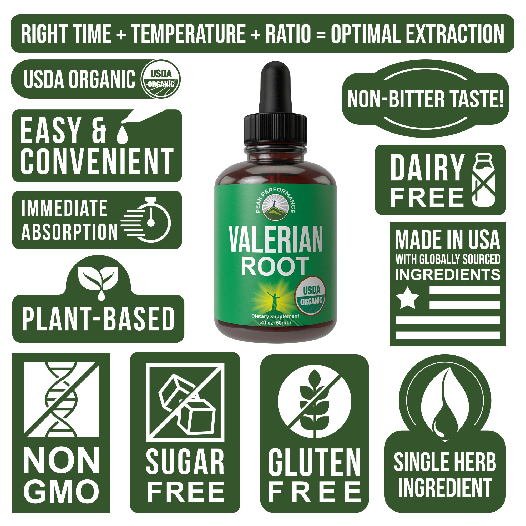 USDA Organic Liquid Valerian Root Drops