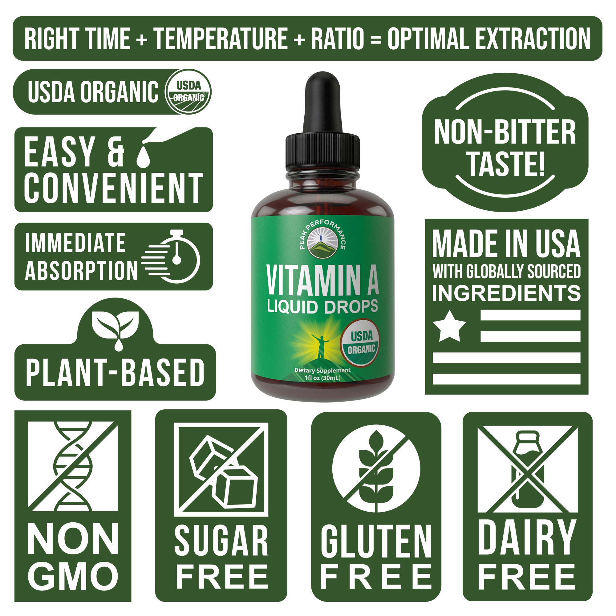 USDA Organic Liquid Vitamin A Drops