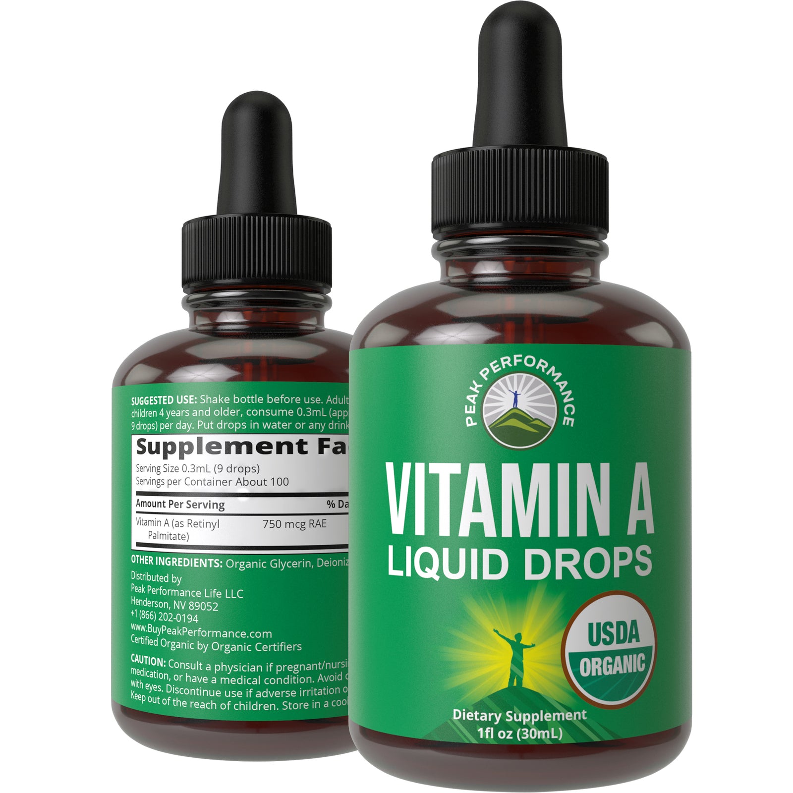 USDA Organic Liquid Vitamin A Drops