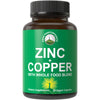 Zinc with Copper + Whole Food Blend of 25 Vegetables and Fruits