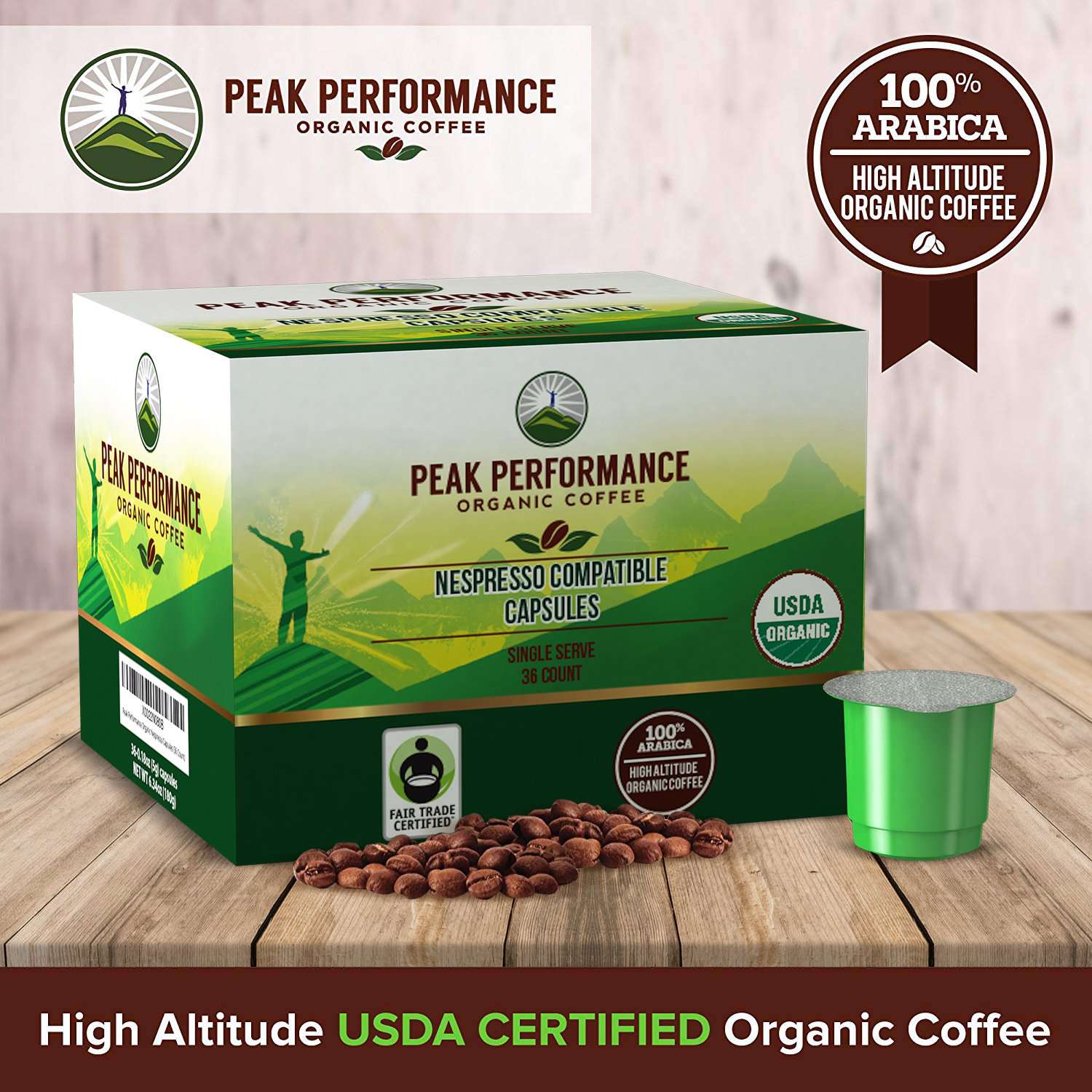 Organic Nespresso Capsules (Medium Roast) Peak Performance