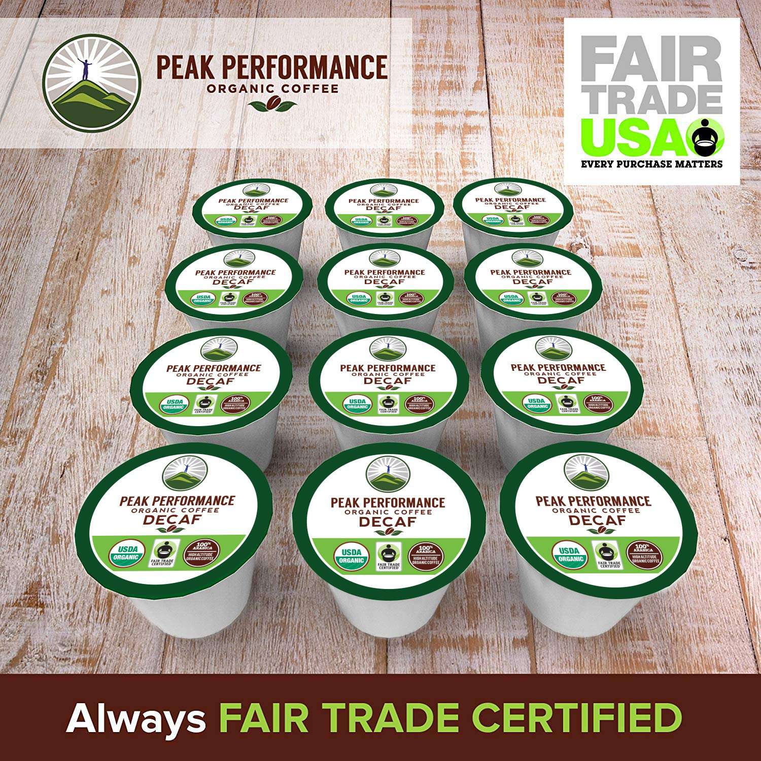 Organic DECAF K Cups High Altitude Coffee Pods